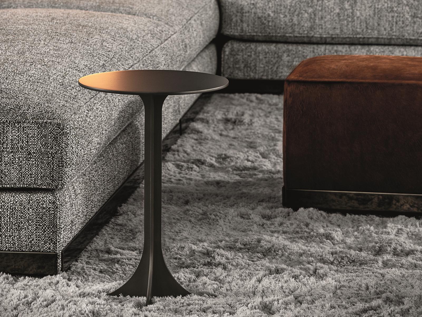 ANISH Contemporary style round metal coffee table