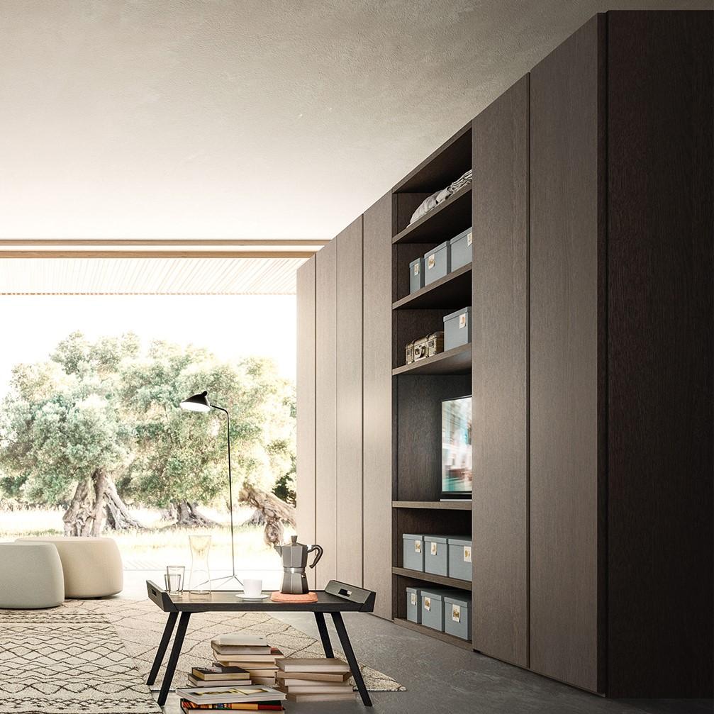 SPLIT Corner lacquered wardrobe with doors