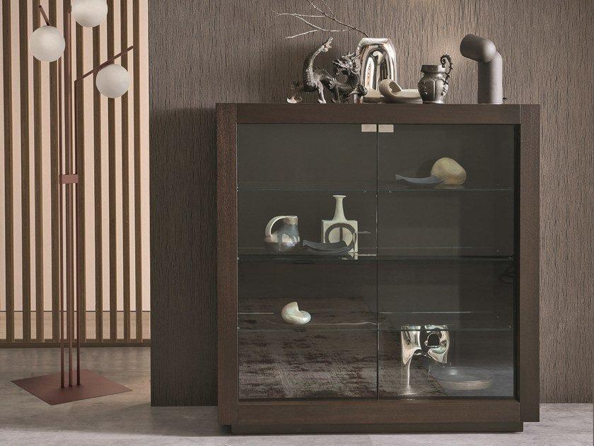 PICASSO - CRISTALLO Wood and glass display cabinet