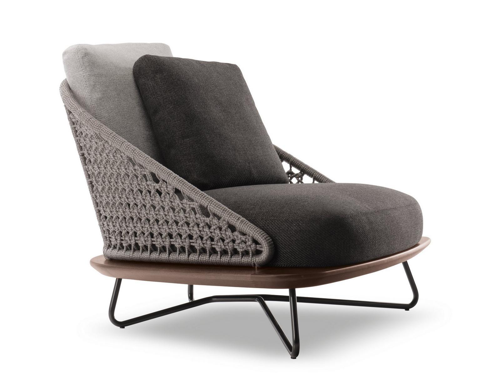 RIVERA ARMCHAIR Steel and wood armchair