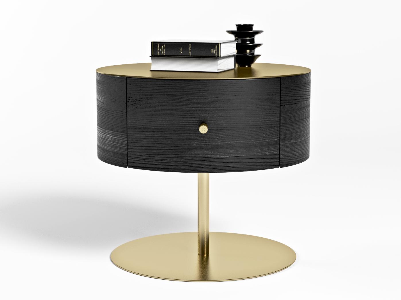 OVERSEAS Round ash bedside table
