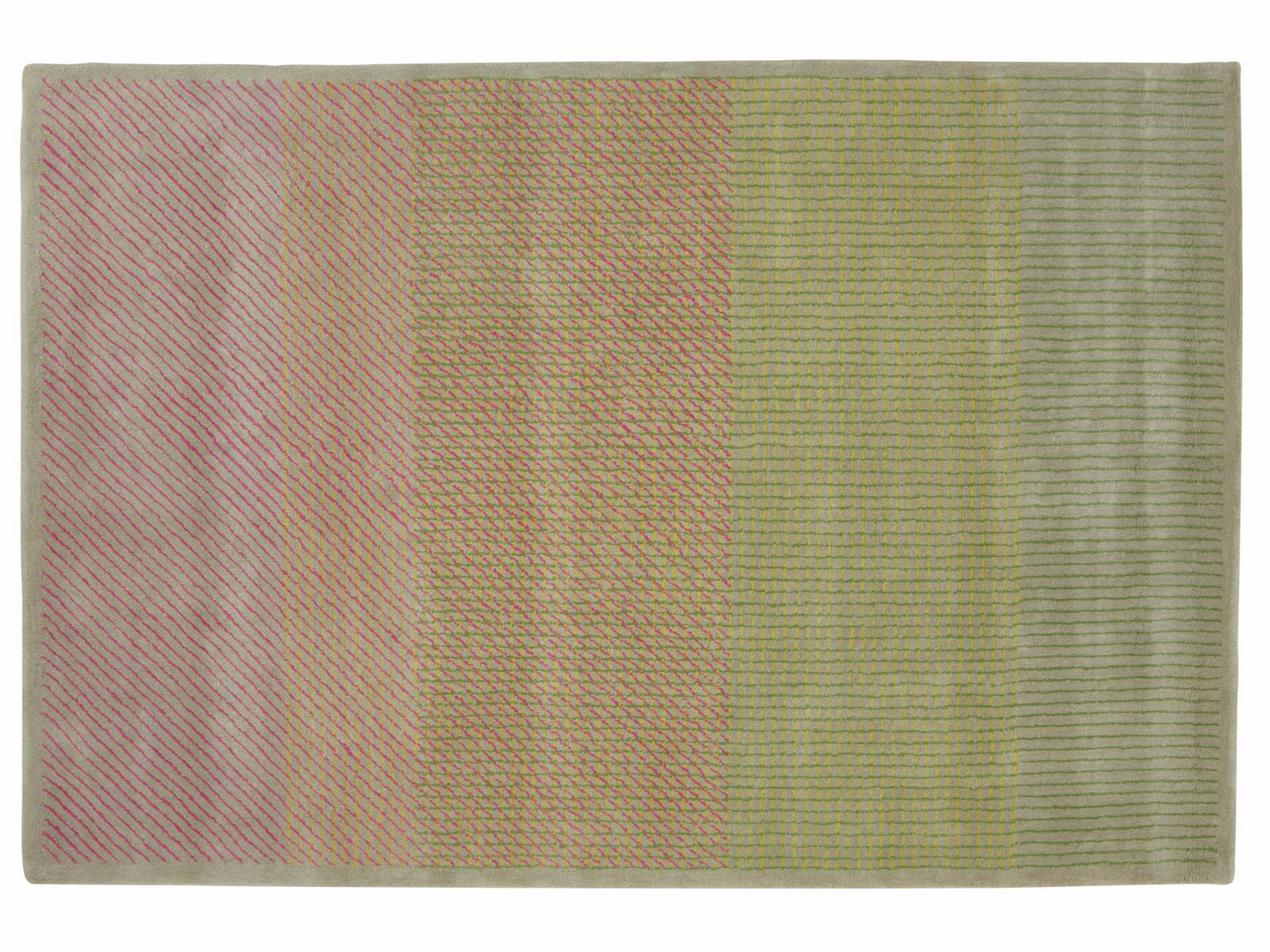 TRAMAGE Rectangular striped wool rug