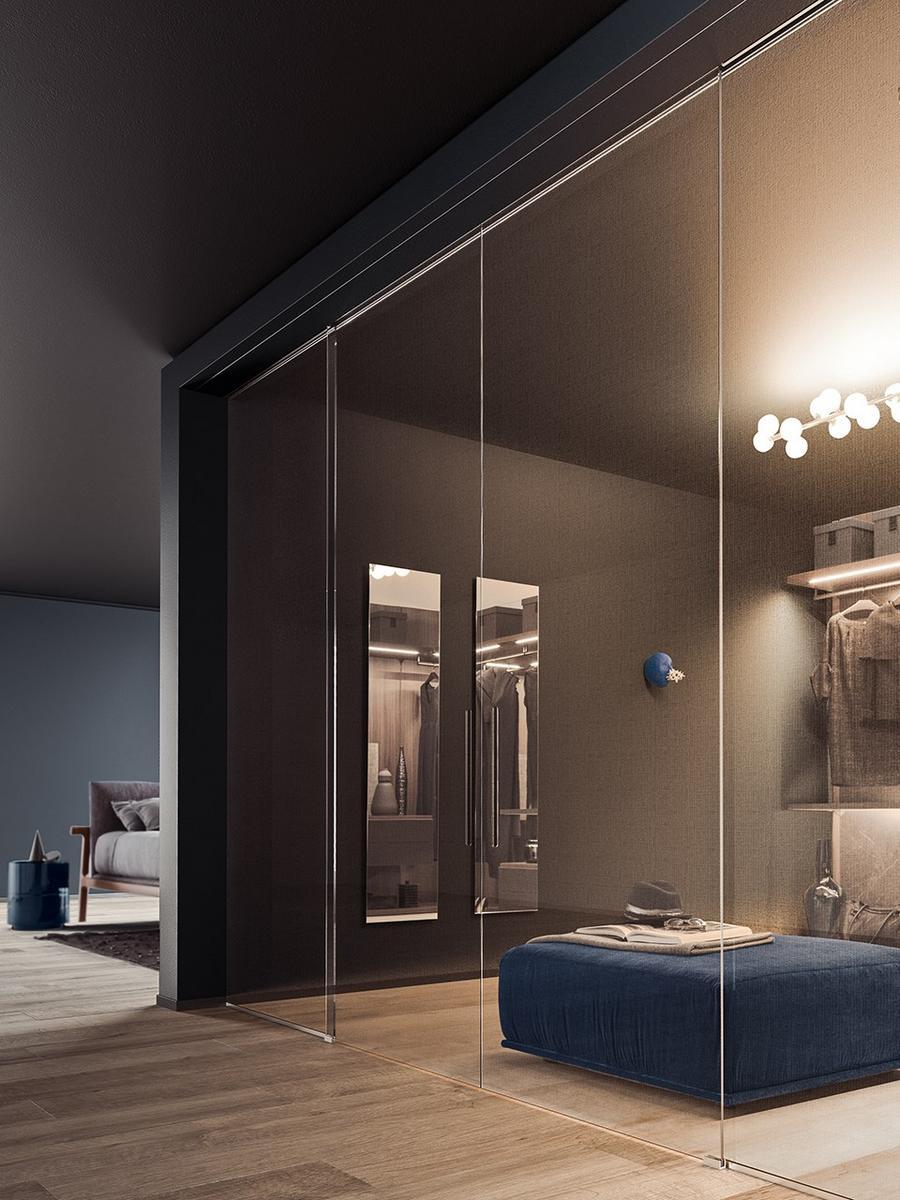 VISTA Sectional glass walk-in wardrobe