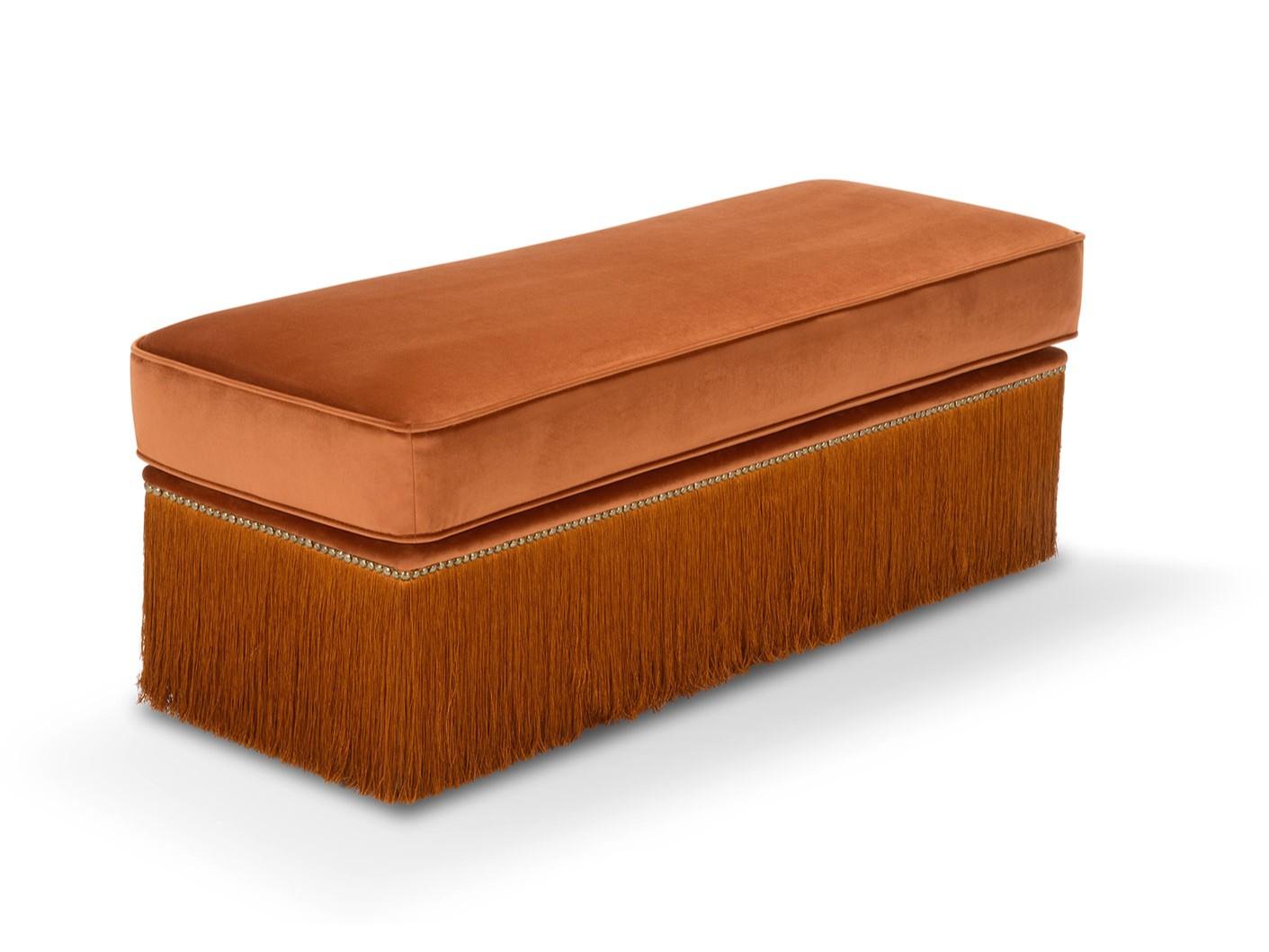 DIONE Upholstered rectangular fabric pouf