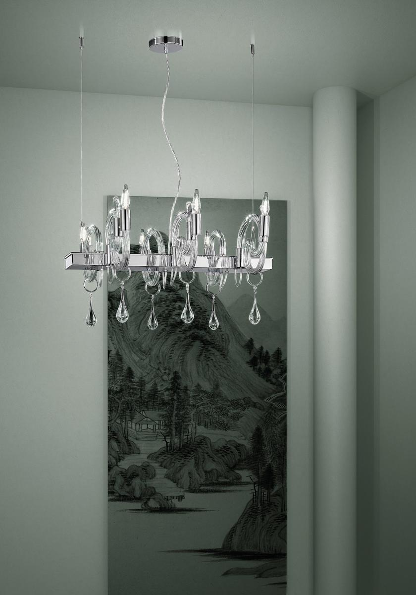 STREET Glass pendant lamp with crystals