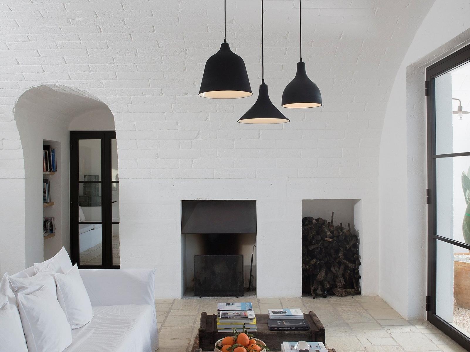 T-BLACK Direct light porcelain stoneware pendant lamp
