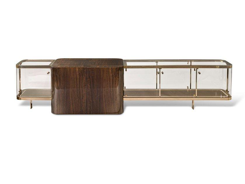 DESMOND Double-sided eucalyptus sideboard with doors