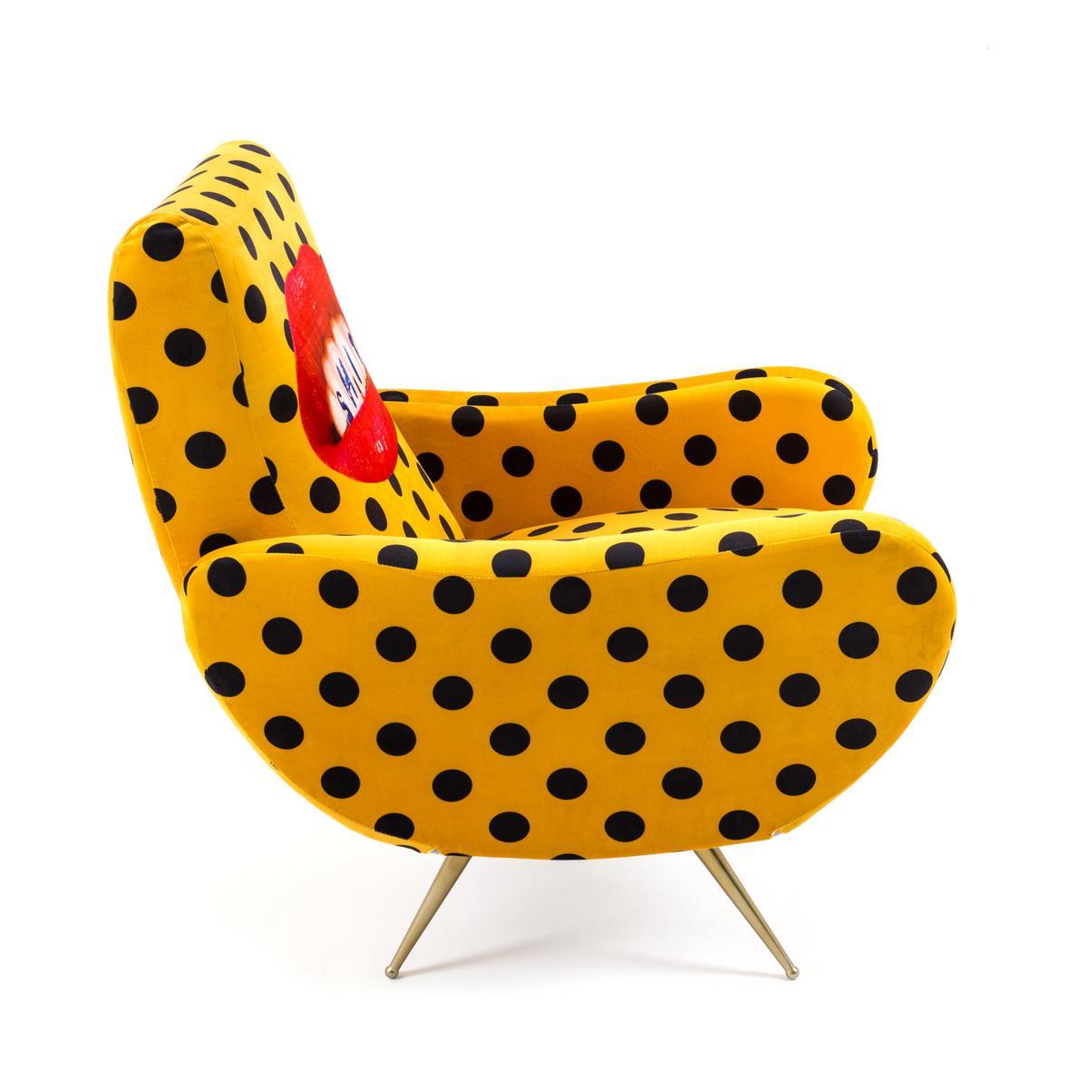 SHIT Fabric armchair with armrests