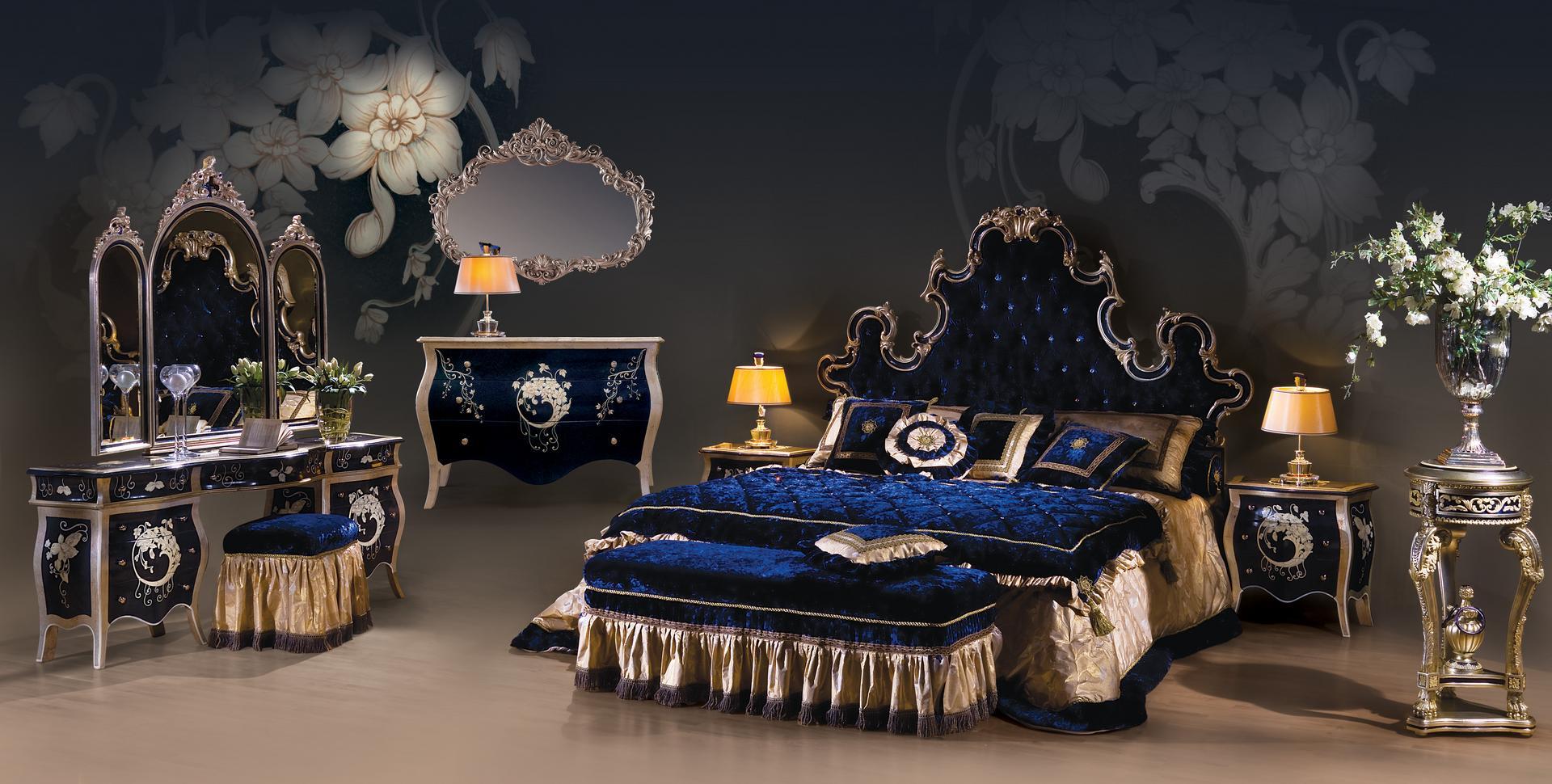 3150 Velvet double bed with tufted headboard