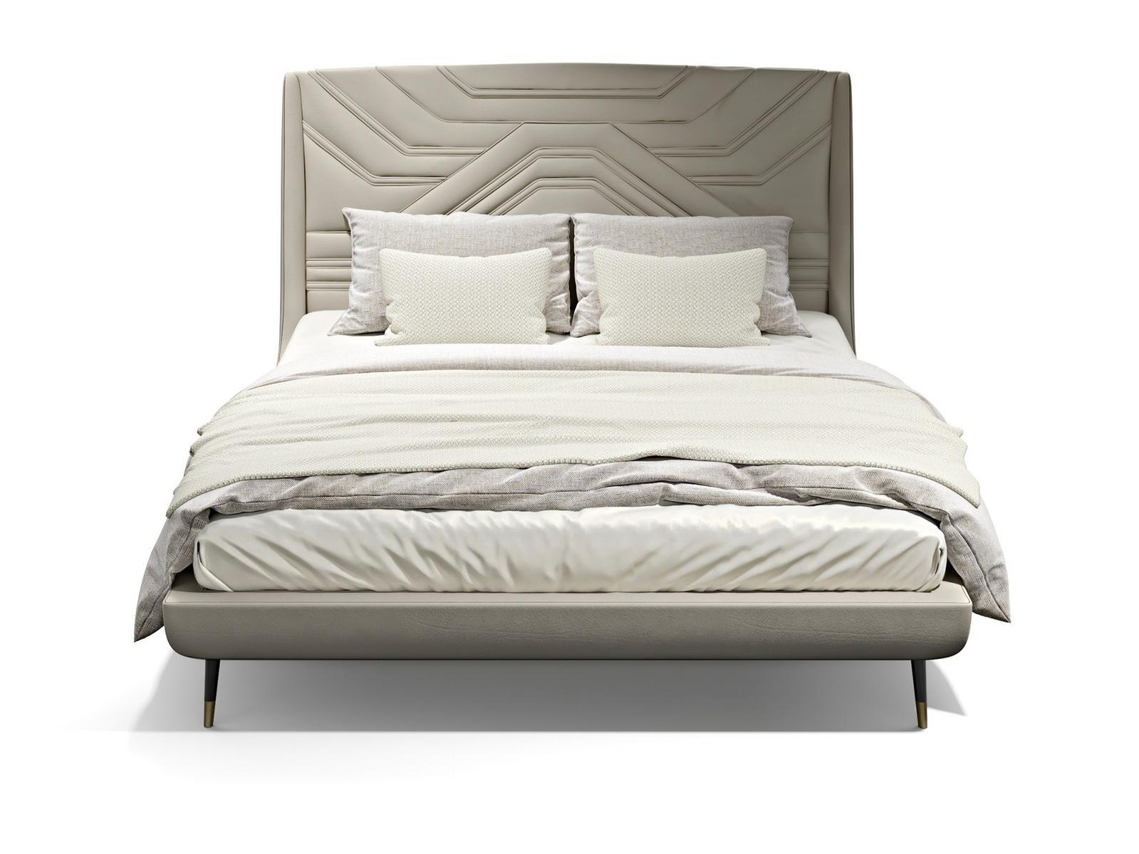 AMÈLIE Fabric double bed with upholstered headboard