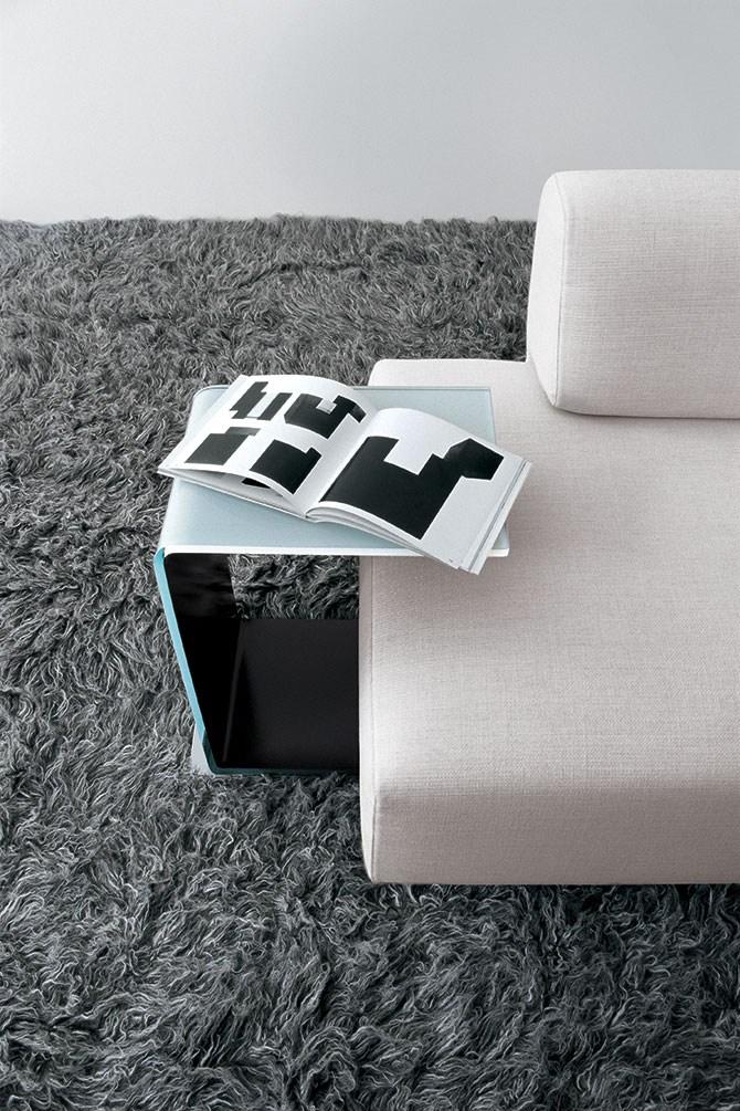 SWAN Rectangular glass coffee table