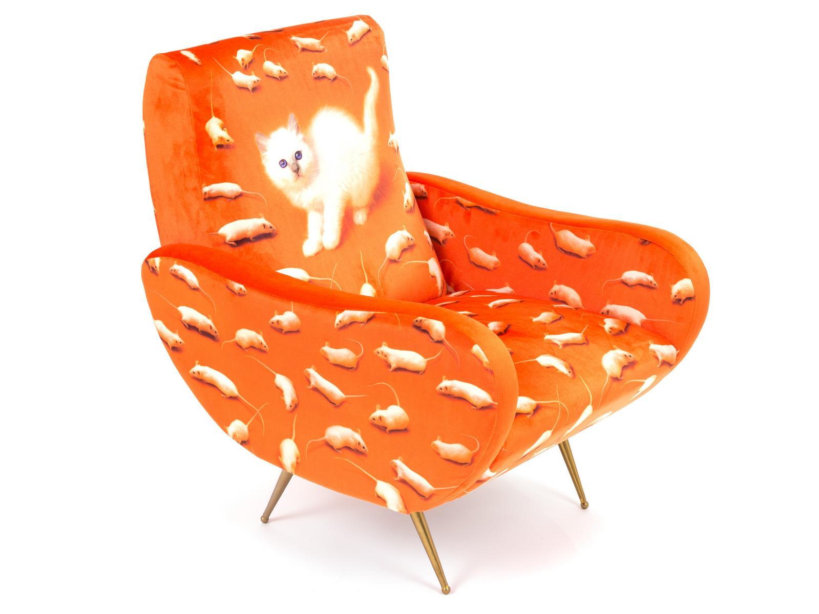 KITTEN Fabric armchair with armrests