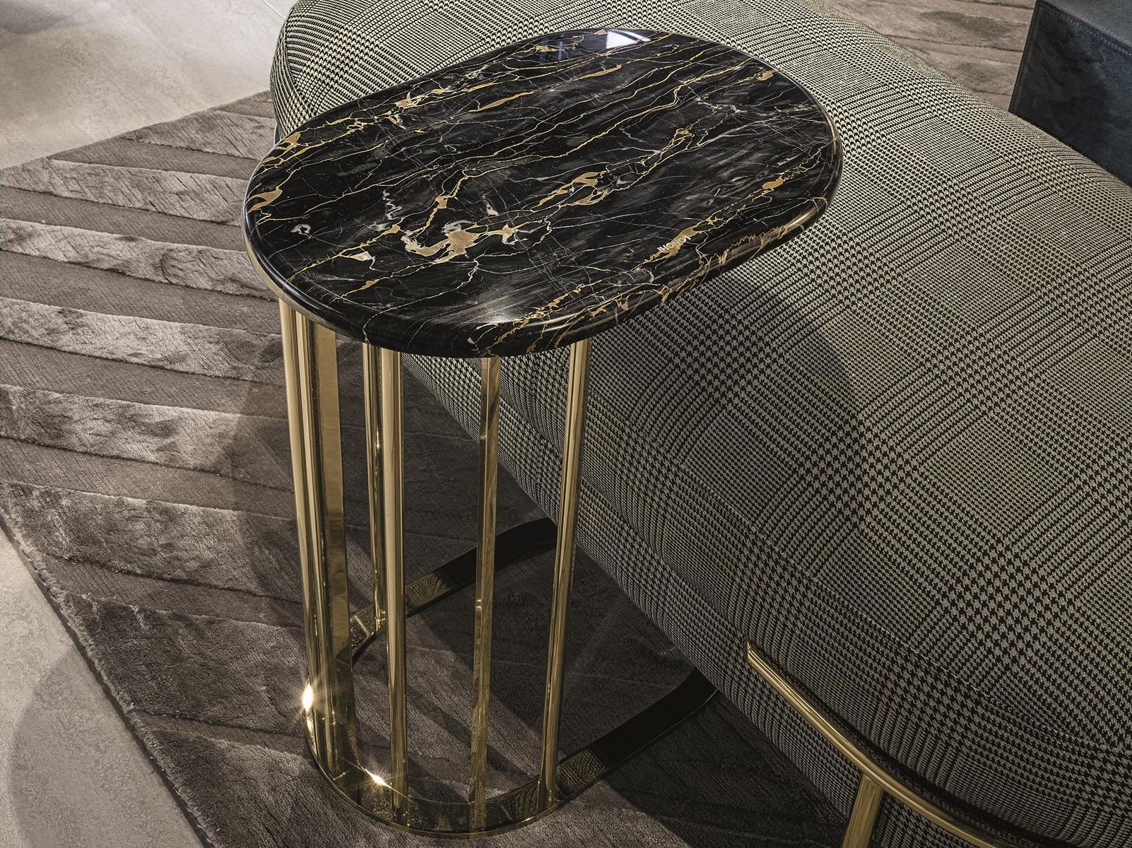 BALMAIN Oval stone coffee table