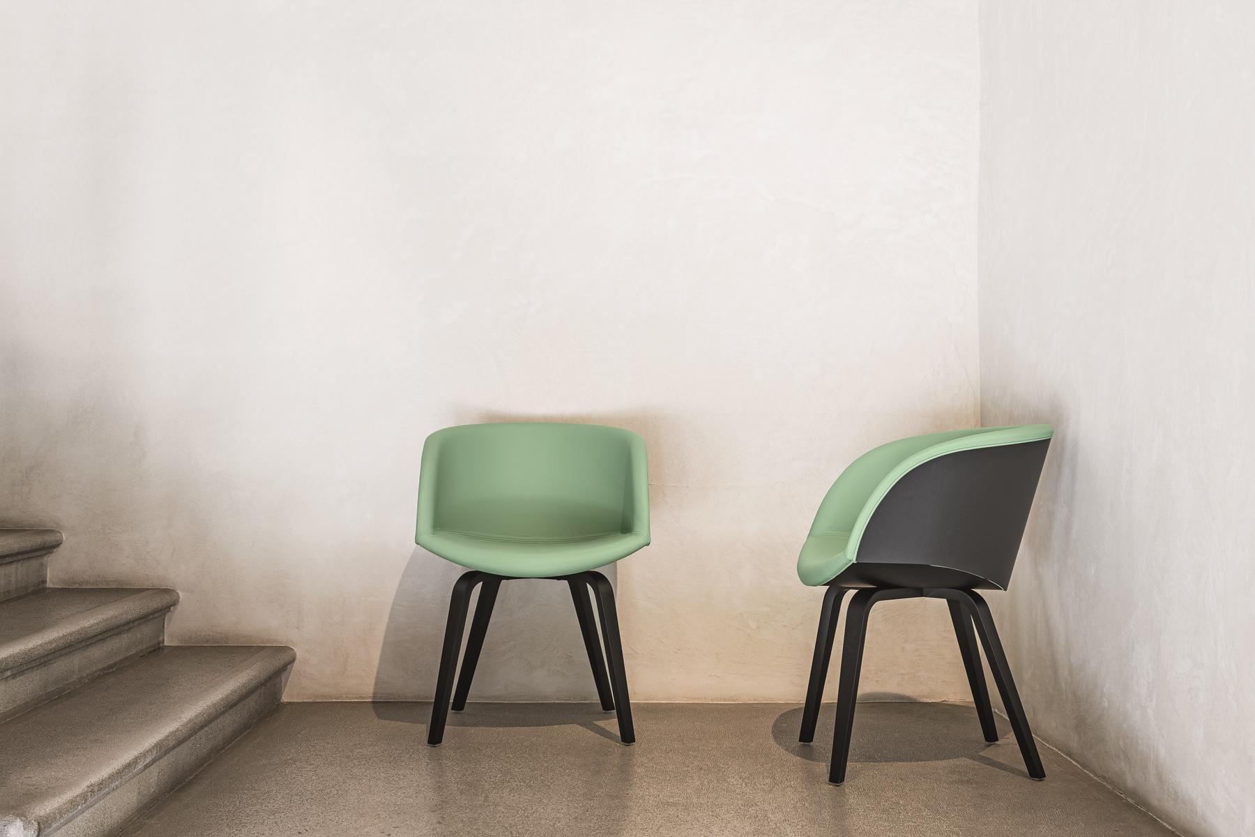 DANNY P Fabric chair with armrests