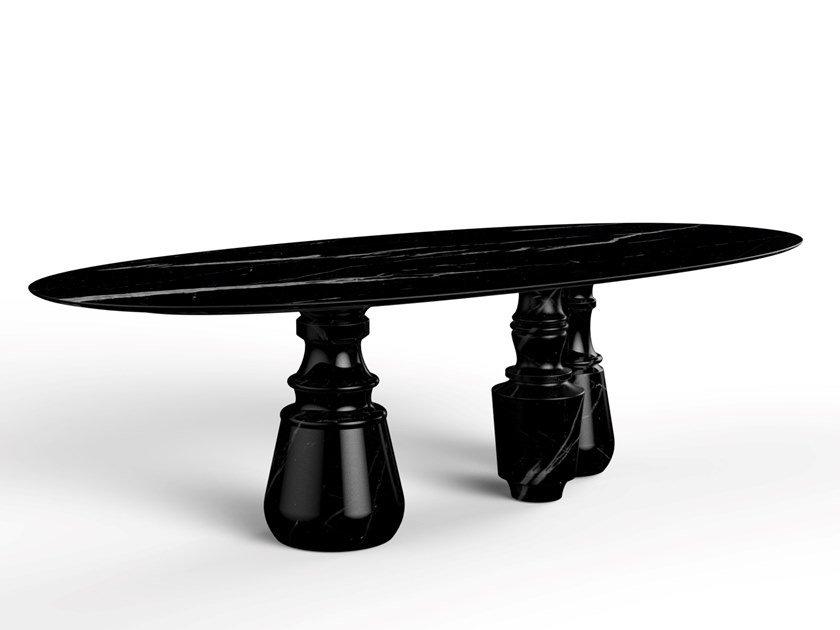 PIETRA OVAL XL Oval Nero Marquina marble dining table