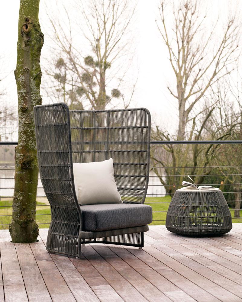 CANASTA '13 High-back polyethylene garden armchair