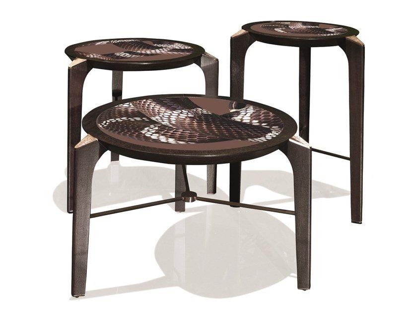 BREEZE Round iroko garden side table
