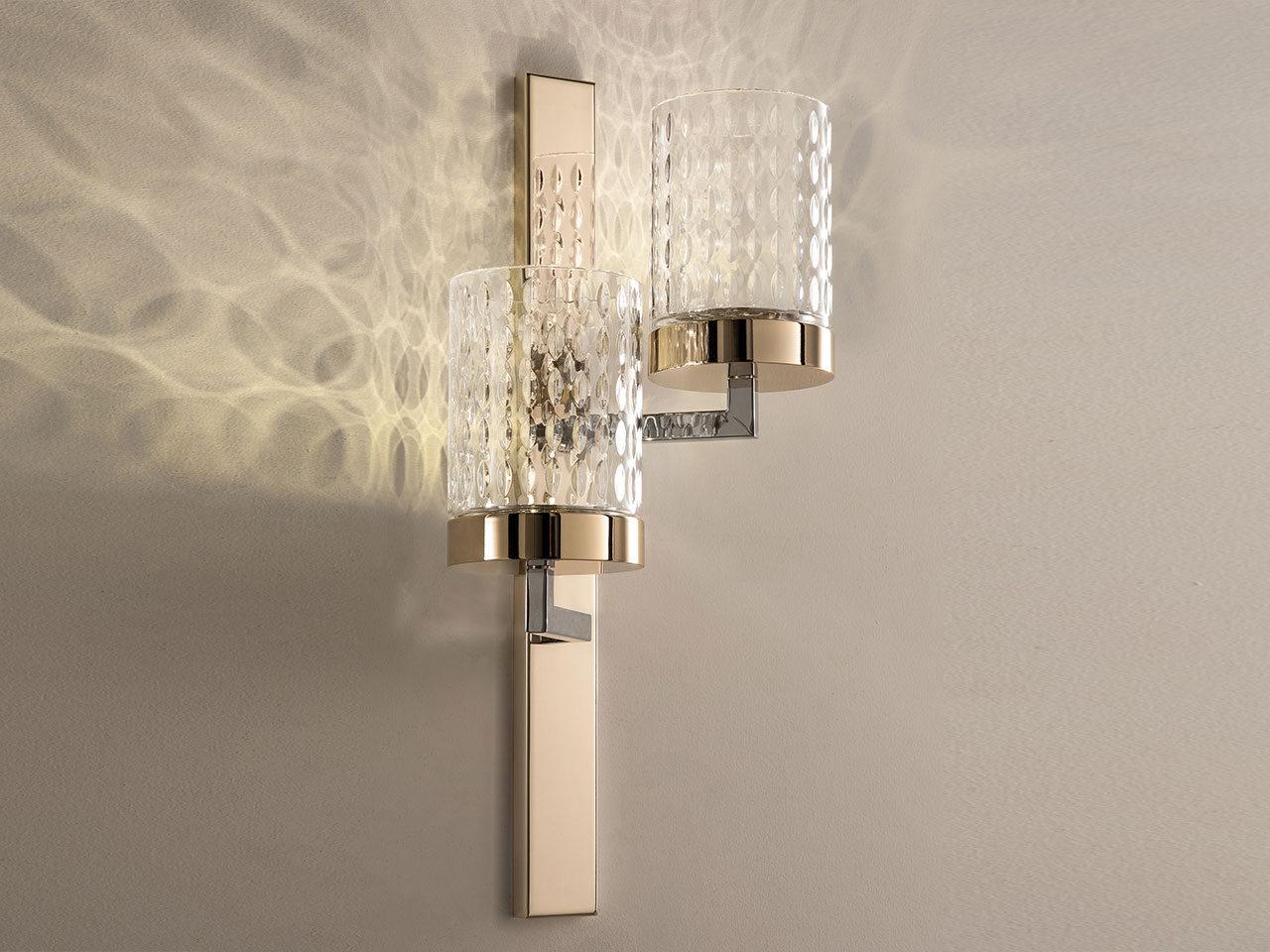 QUARZO 725 LED crystal wall lamp with metal frame