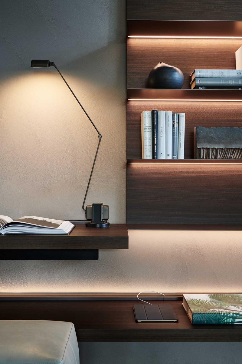 PASS-WORD EVOLUTION Sectional wooden storage wall with integrated lighting PASS-WORD EVOLUTION Sectional wooden storage wall with integrated lighting