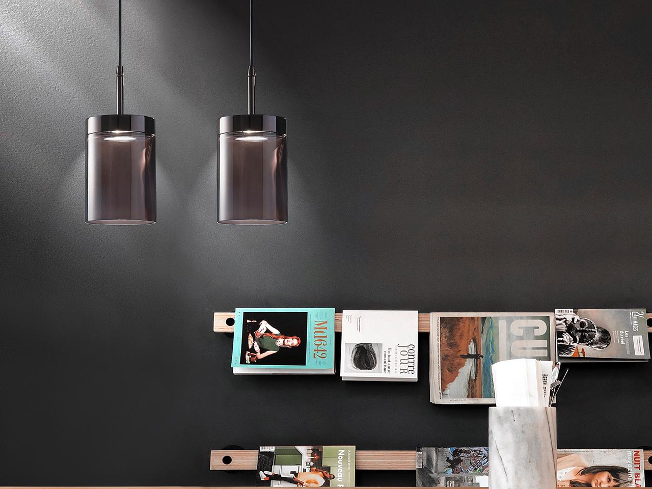 QUARZO 725/S1 LED crystal and metal pendant lamp