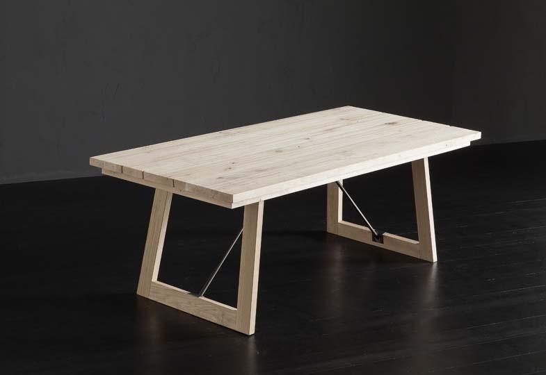 MADRID + FLAT/ TIRANTI Rectangular wooden dining table