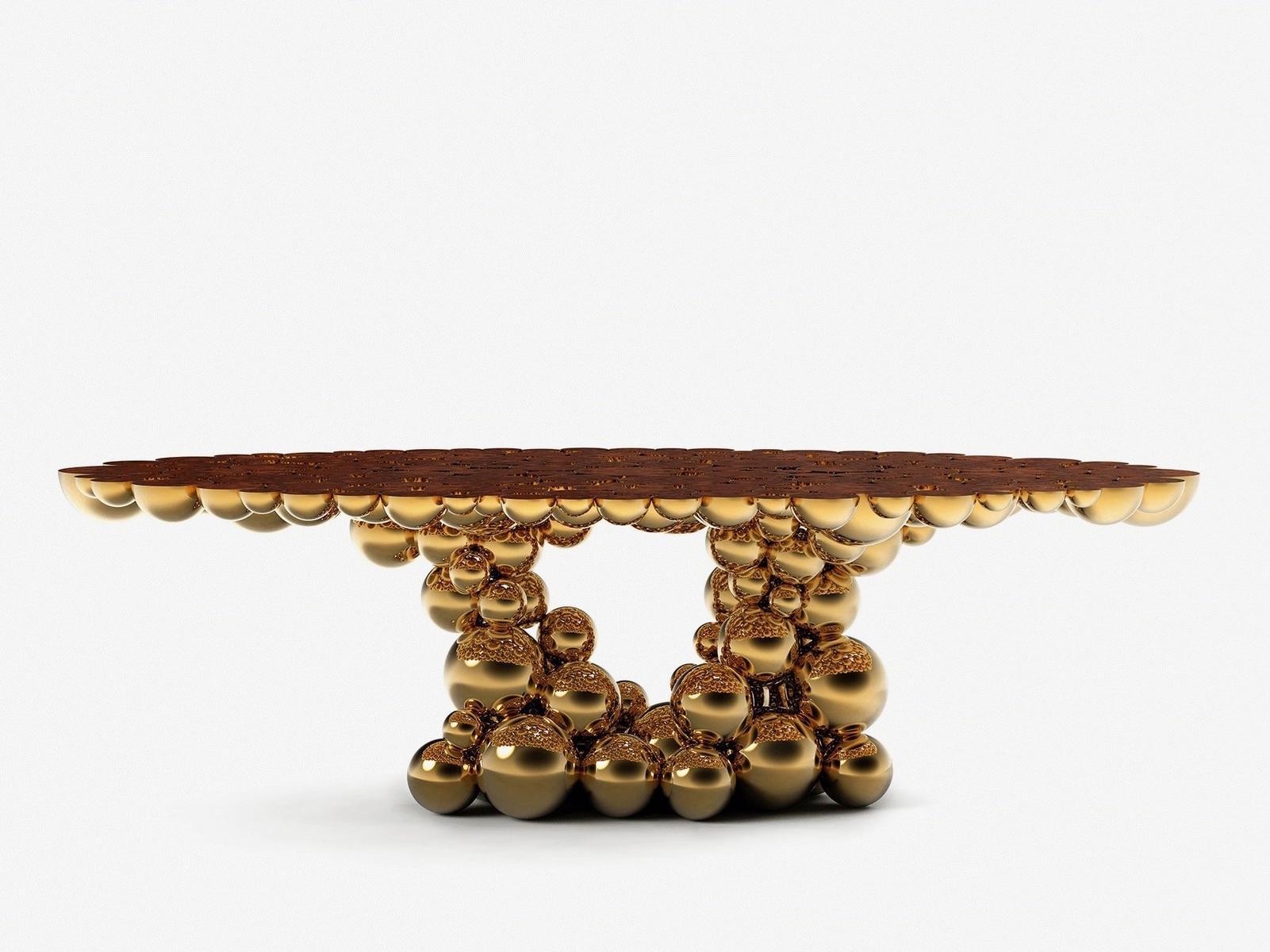 NEWTON GOLD MYRTLE Brass dining table
