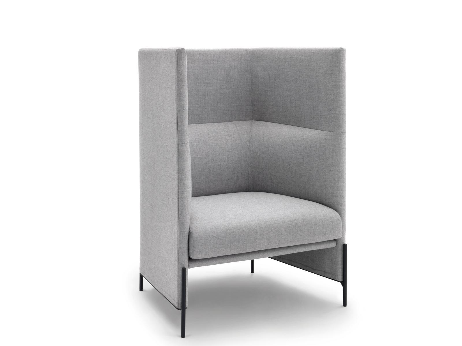 ALGON Upholstered high-back fabric armchair