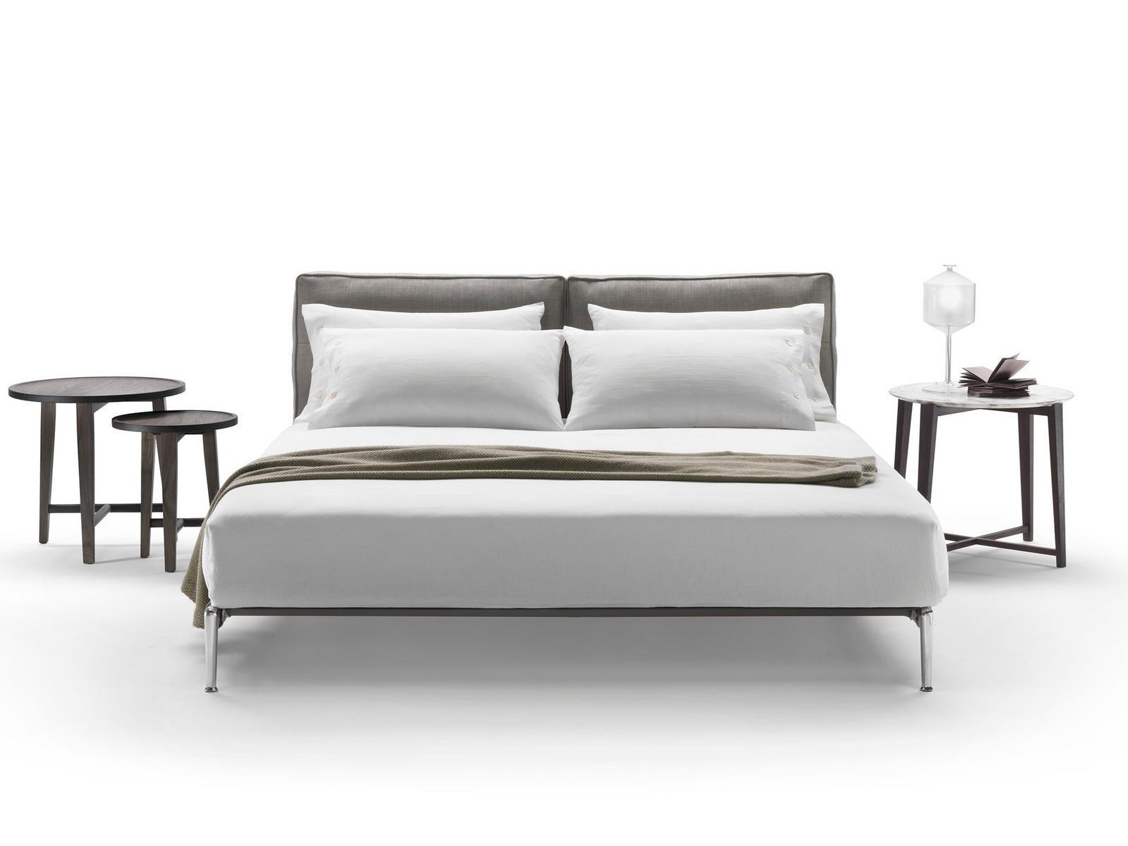 ADDA Fabric double bed with upholstered headboard