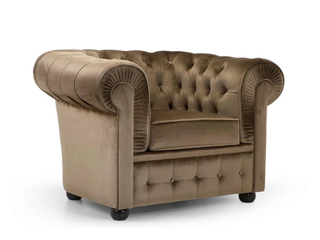 800 Chesterfield style upholstered fabric armchair