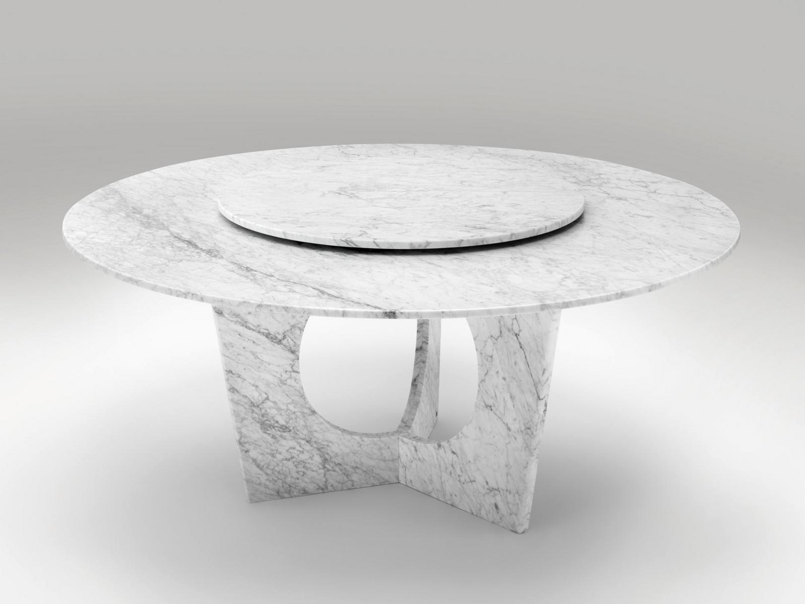 986 Round marble table with Lazy Susan