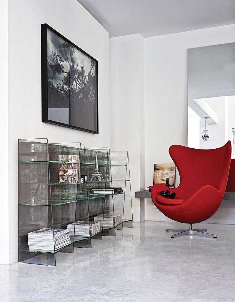 DELPHI H. 96 Wall-mounted modular crystal bookcase