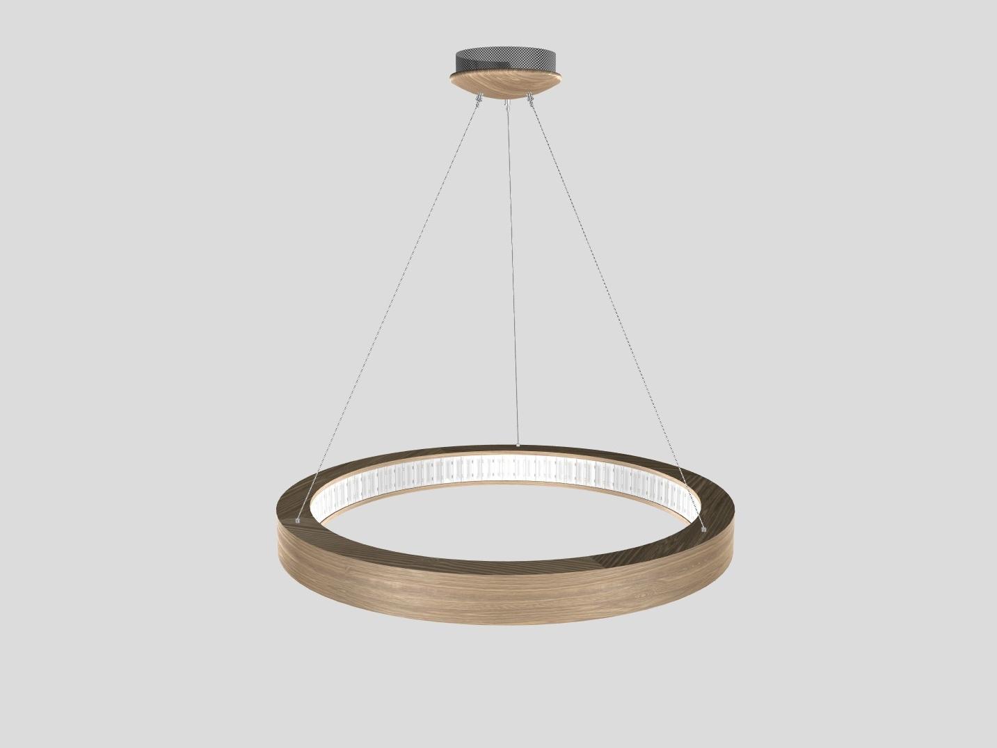 LIBE ROUND S90 LED oak pendant lamp