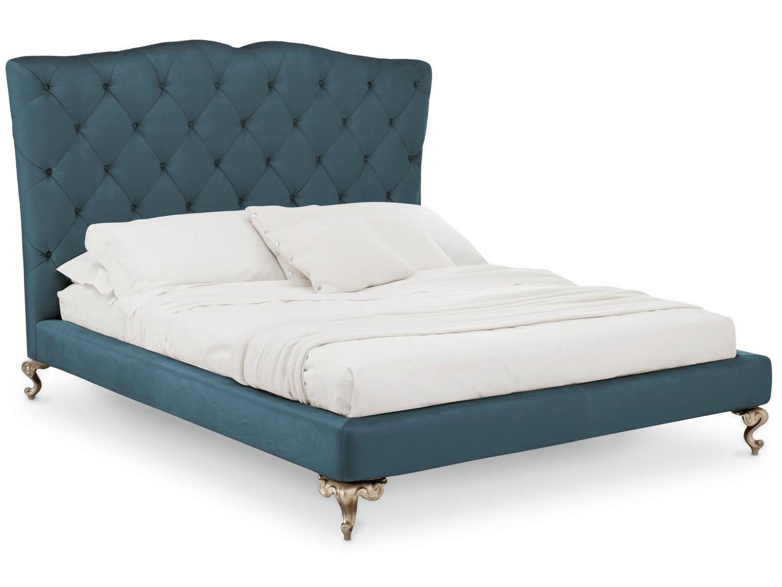 GEORGE Upholstered double bed with high headboard