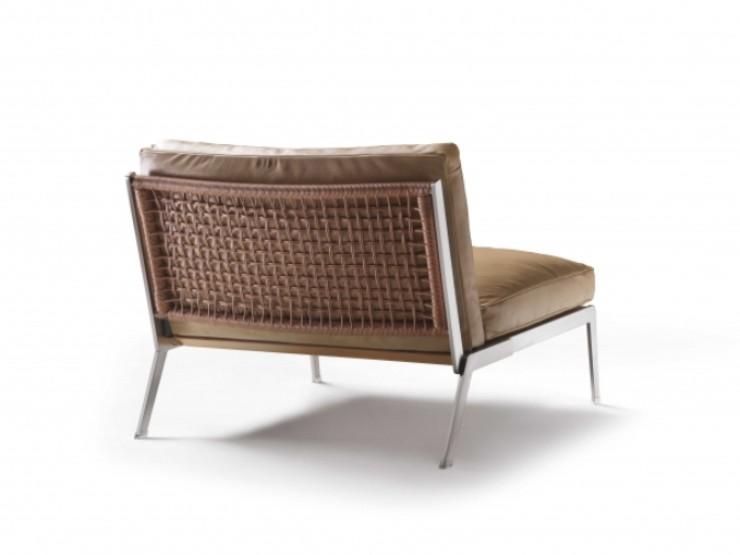 HAPPY Leather armchair with removable cover