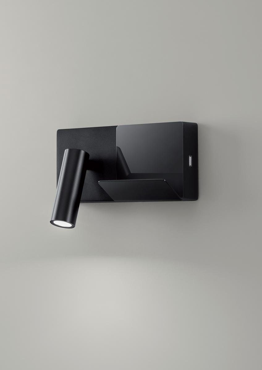 ELAMP LED adjustable aluminium wall lamp with USB