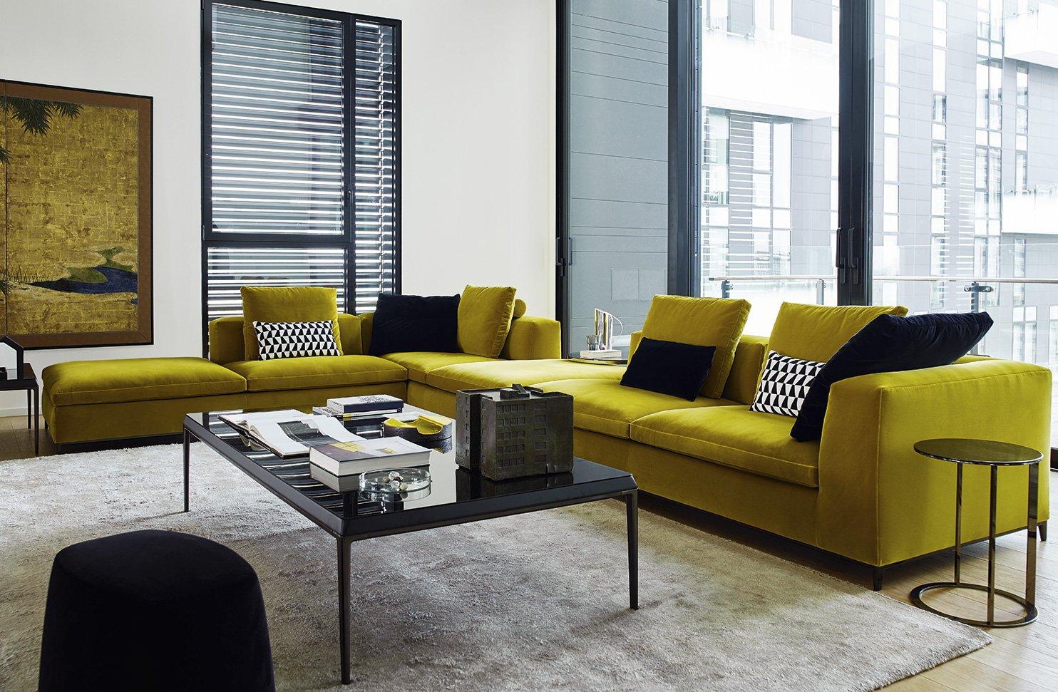 MICHEL CLUB Corner sectional fabric sofa