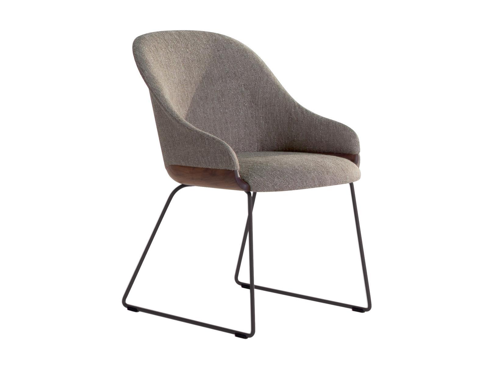 LYZ 918 SL Sled base upholstered fabric chair with armrests