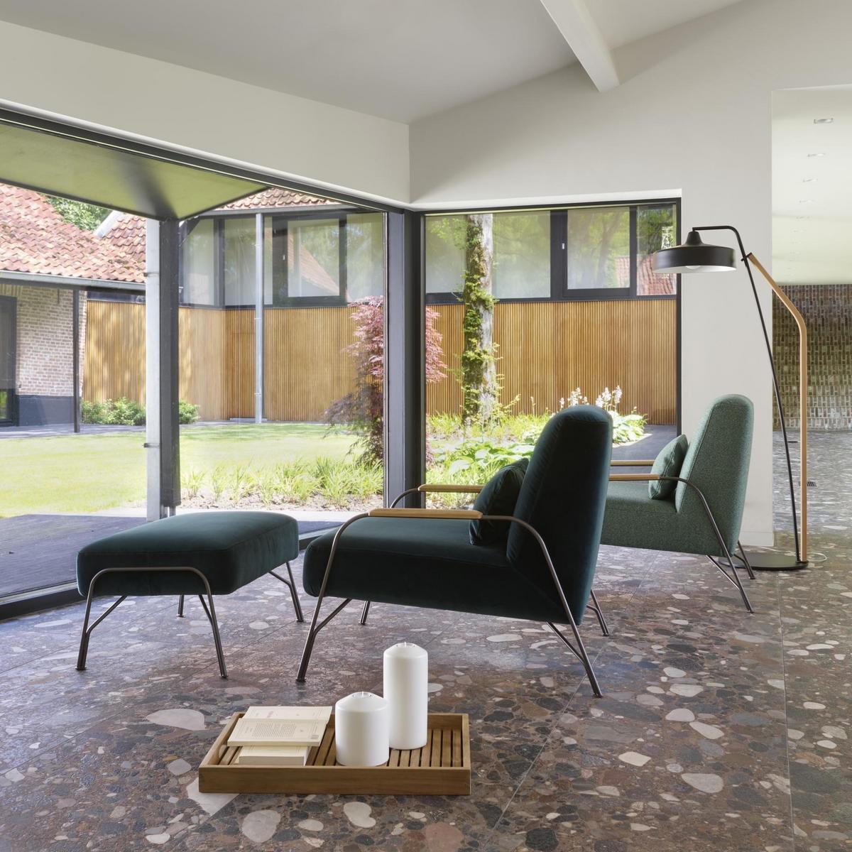 HUMPHREY Fabric armchair with armrests