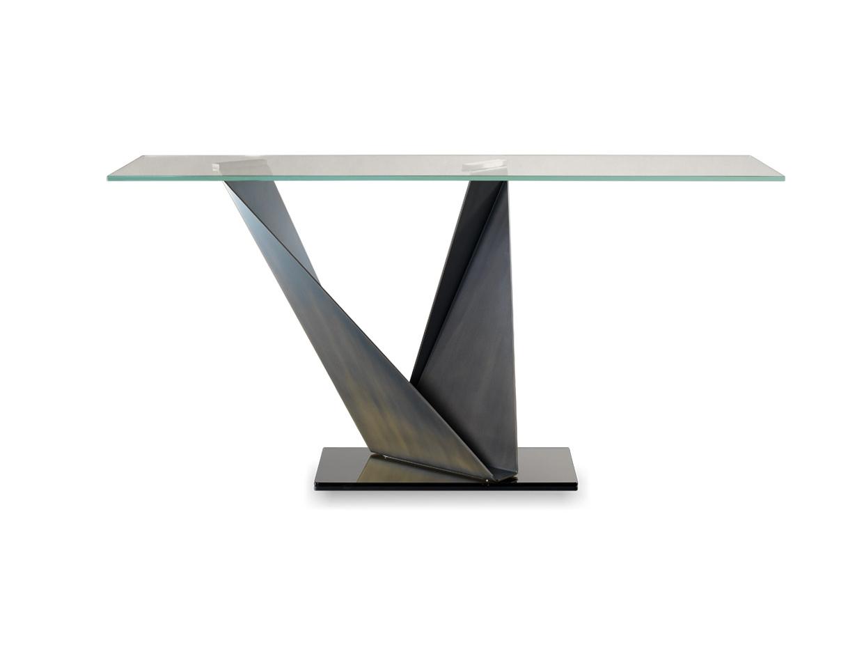 PRISMA Rectangular glass console table