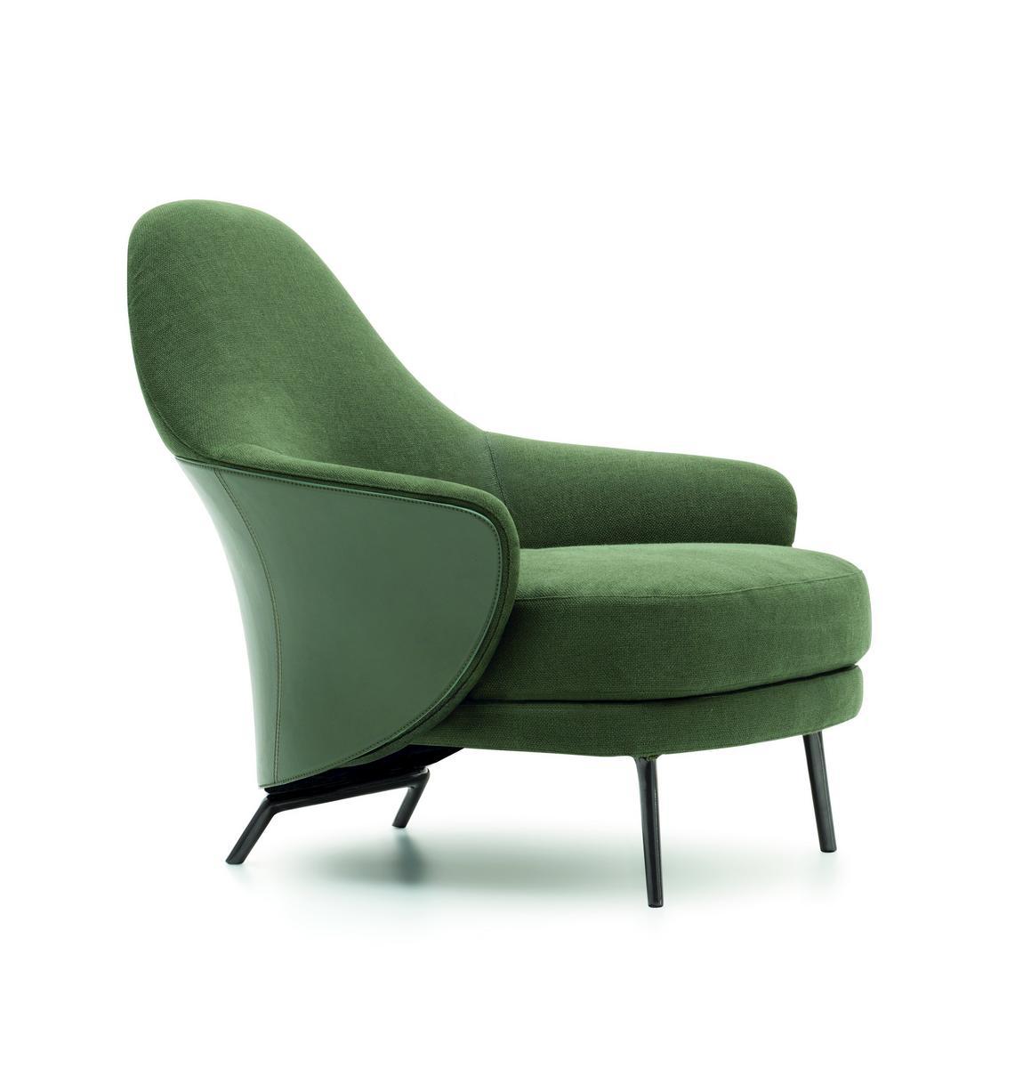 ANGIE Fabric armchair with footstool