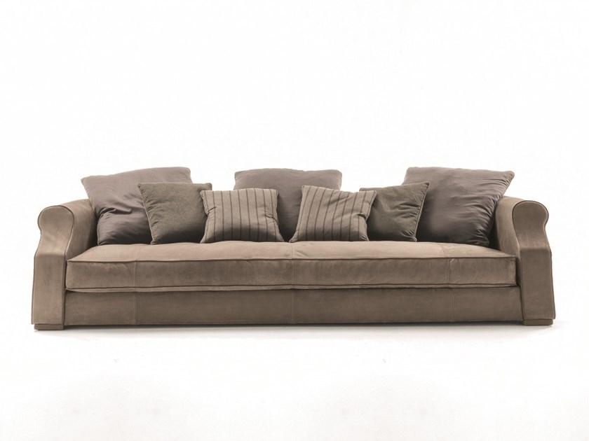 RUBENS FREE BACK CUSHIONS Sectional tanned leather sofa