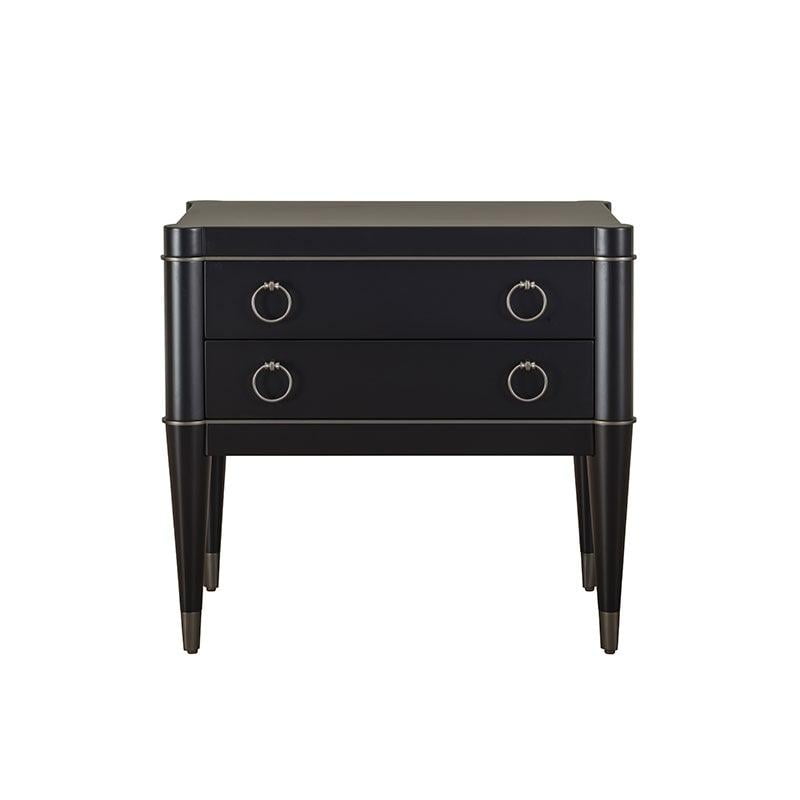 AMBRA Rectangular lacquered bedside table with drawers