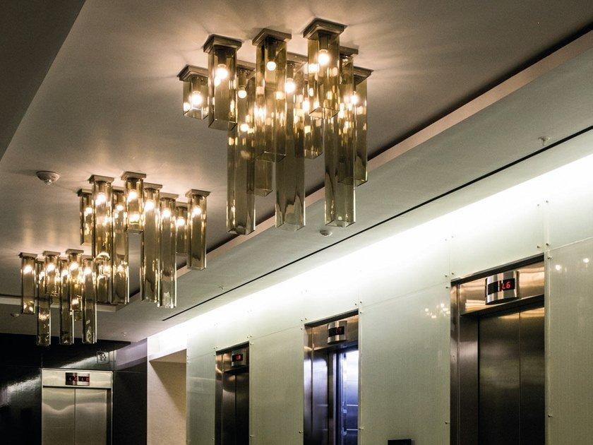 TUBES PL Blown glass ceiling lamp