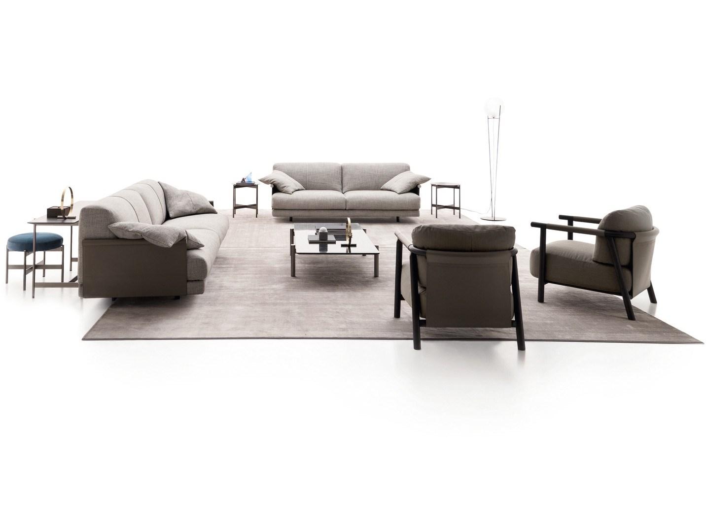 NATHY Upholstered fabric easy chair with armrests