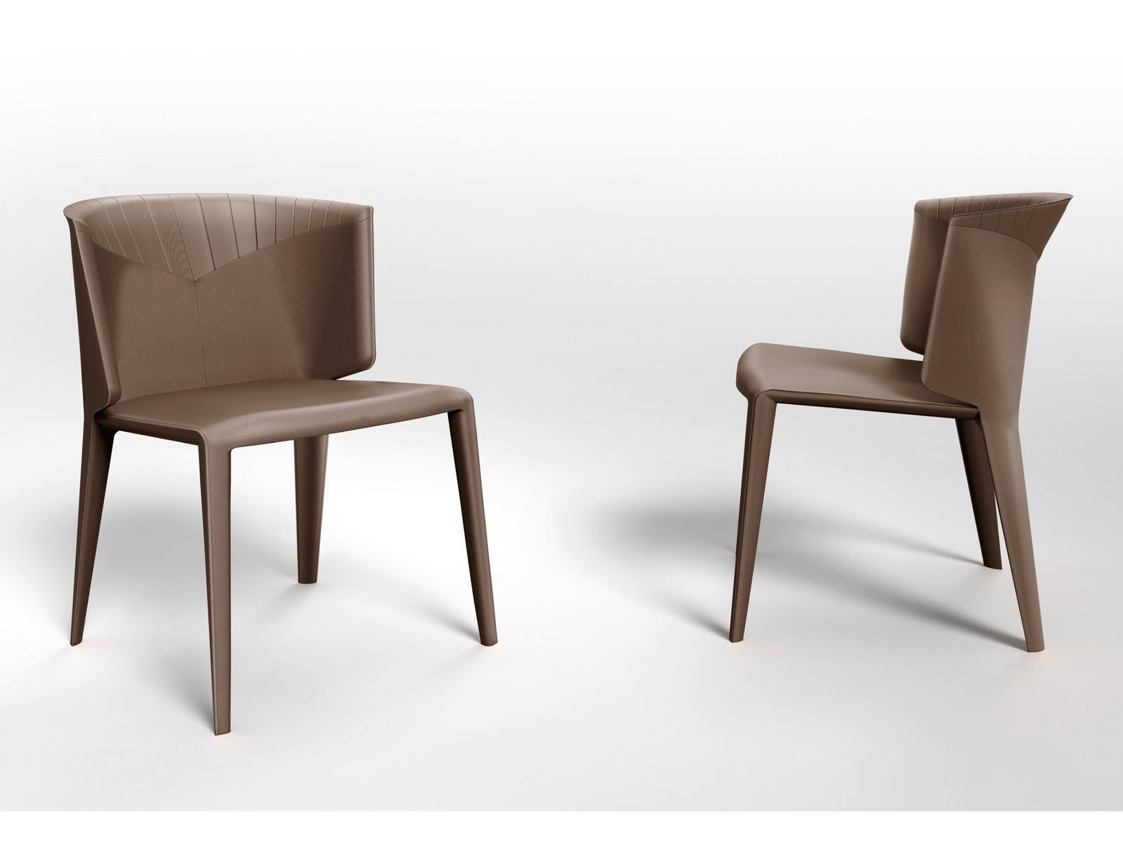 ANASTASIA Upholstered tanned leather armchair