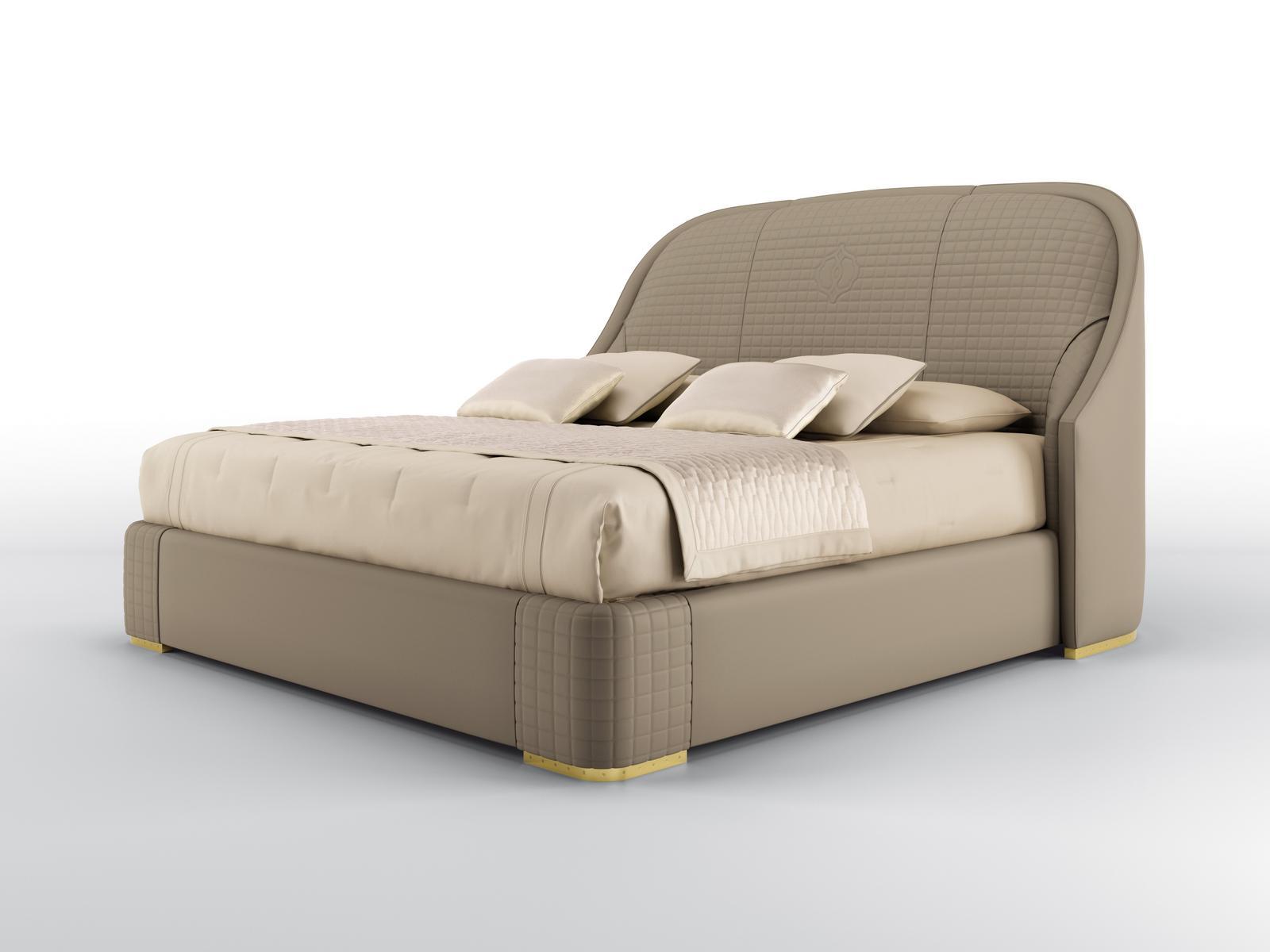 APOLLO Upholstered leather bed