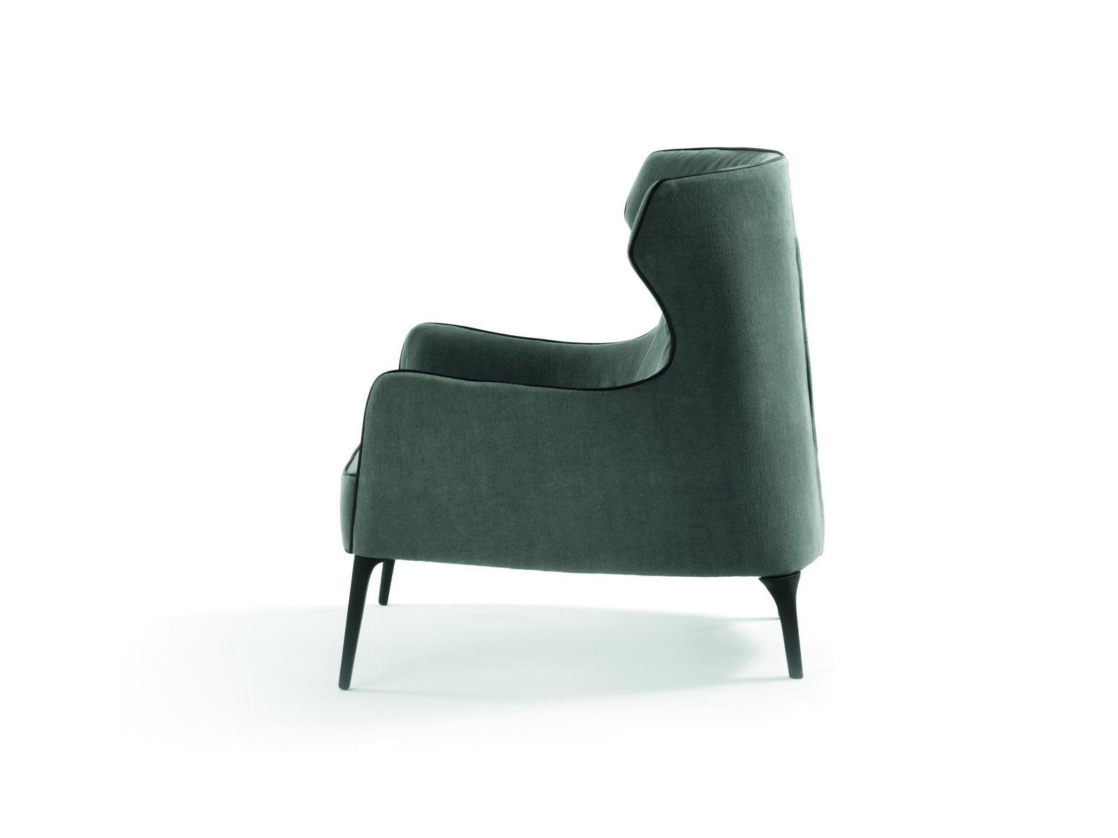 CROSBY BERGERE Fabric armchair with armrests