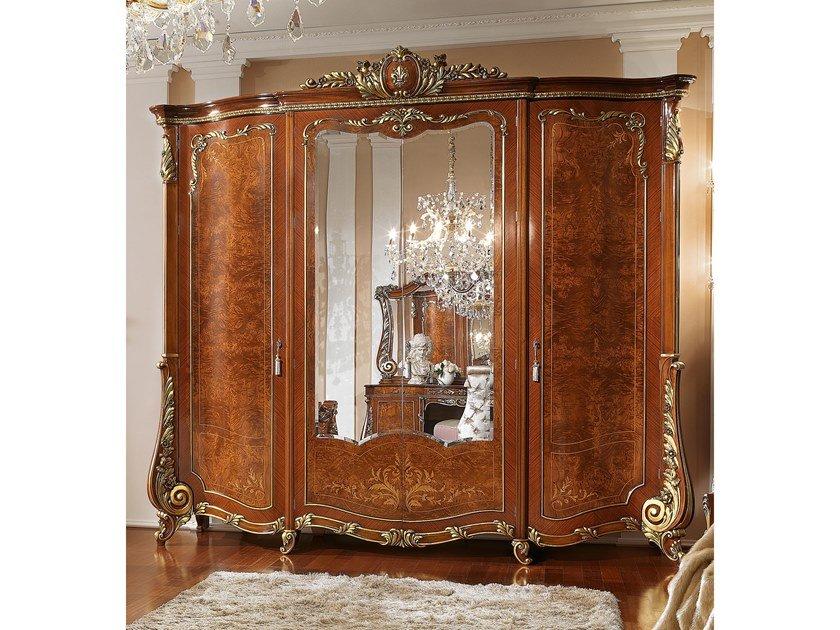 FIRENZE Mirrored wood veneer wardrobe