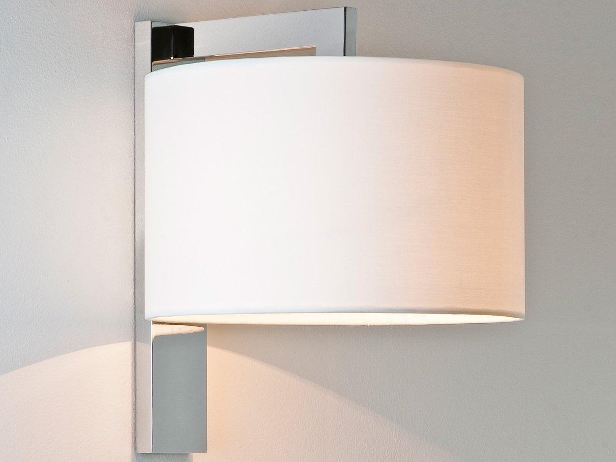 RAVELLO Wall lamp with fixed arm in steel and fabric