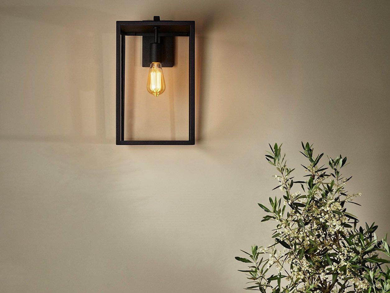 BOX Glass and steel Outdoor wall Lamp with dimmer